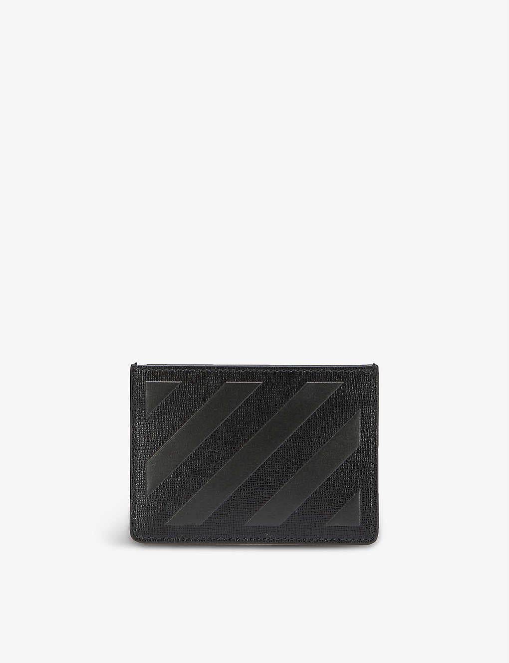 Off-White Diagonals 3D logo leather cardholder – SSAuthentic.com